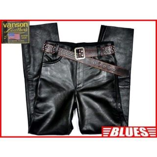 VANSON - アメリカ製 バンソン レザーパンツ メンズ W28 黒 バイク 革