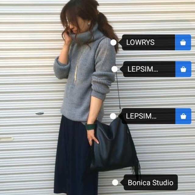 LOWRYS FARM(ローリーズファーム)のLOWRYS FARM　グレー　タートルネックニット　Lサイズ レディースのトップス(ニット/セーター)の商品写真