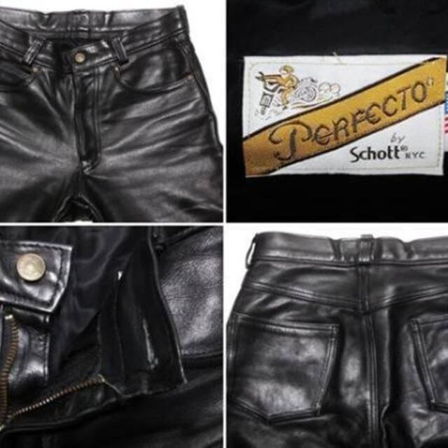 良品 SCHOTT ショット レザーパンツ 革パン 黒 ブラック 28 良品 SCHOTT ショット レザーパンツ 革パン 黒 ブラック 28