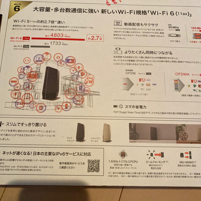 BUFFALO バッファロー Wi-Fi6 11ax 対応無線LANルーター 4