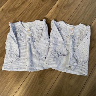 エイチアンドエム(H&M)のH&Mベビー　シャツ  9-12m 80 と茶色のショートパンツ(シャツ/カットソー)