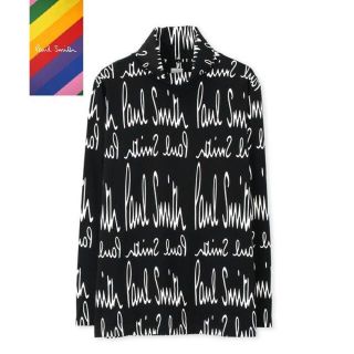 ポールスミス(Paul Smith)の新品☆Paul Smith 長袖ハイネック ロゴプリント☆ブラック☆XL(Tシャツ/カットソー(七分/長袖))