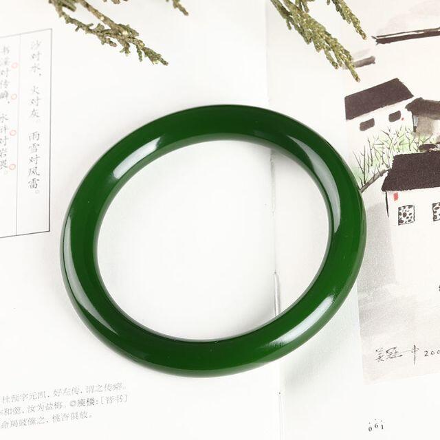 【ボーナスセール】高級天然和田碧玉　ハングル　内径54mm　勘定書付　F123