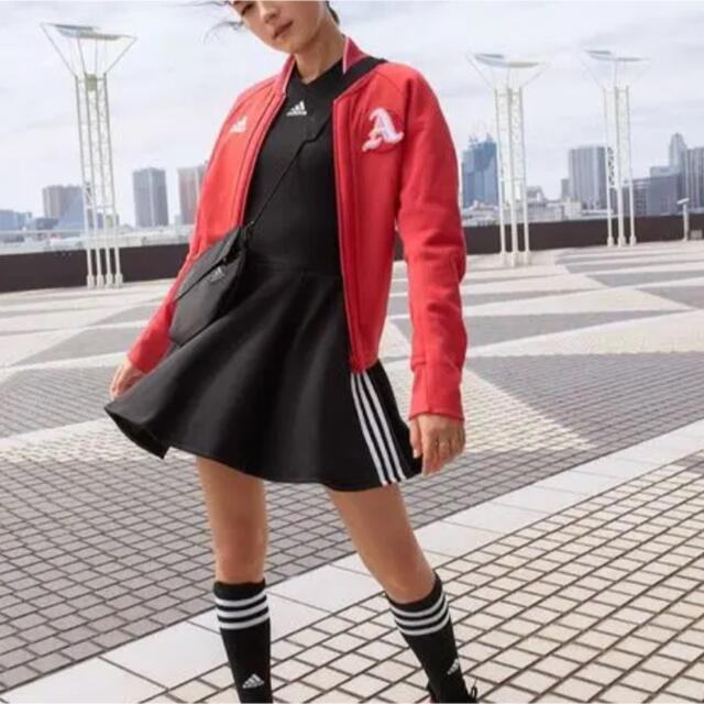 adidas(アディダス)のadidasラインワンピース【3/15までRan様専用】 レディースのワンピース(ひざ丈ワンピース)の商品写真