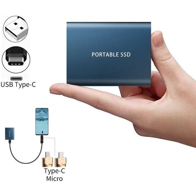 ポータブルSSD 【2TB】 大容量！ 外付け USB3.1 コンパクト 新品 3