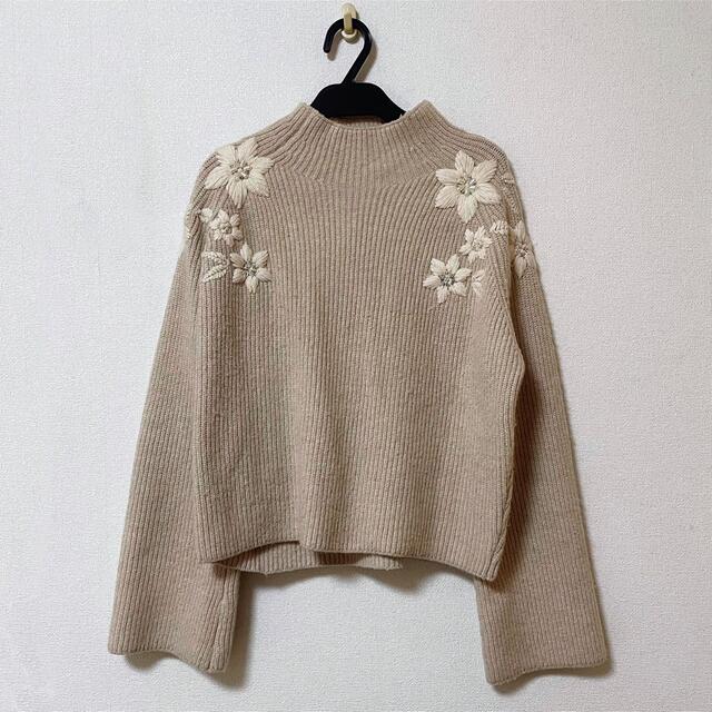 Noela フラワーフレアスリーブニット 新品 タグ付き