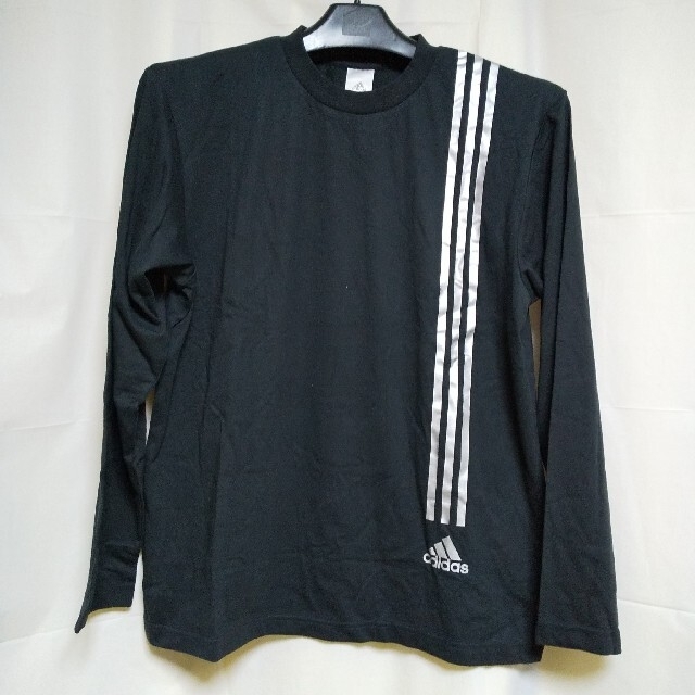 adidas(アディダス)のレア★adidas-アディダス★三本ライン ロンT ★黒 新品【ヴィンテージ】 メンズのトップス(Tシャツ/カットソー(七分/長袖))の商品写真