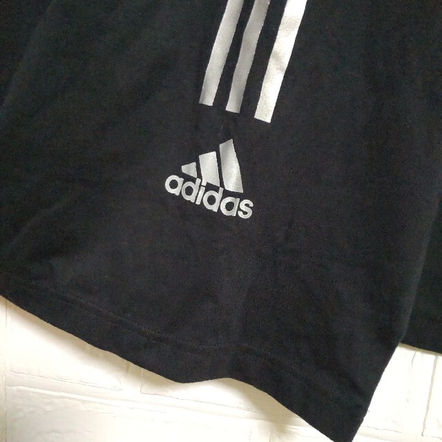 レア★adidas-アディダス★三本ライン ロンT ★黒 新品【ヴィンテージ】