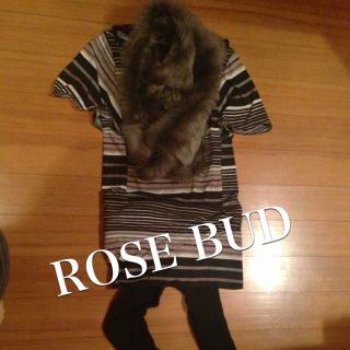 ローズバッドカップルズ(ROSE BUD)のローズバット☆ボーダーワンピース(ミニワンピース)