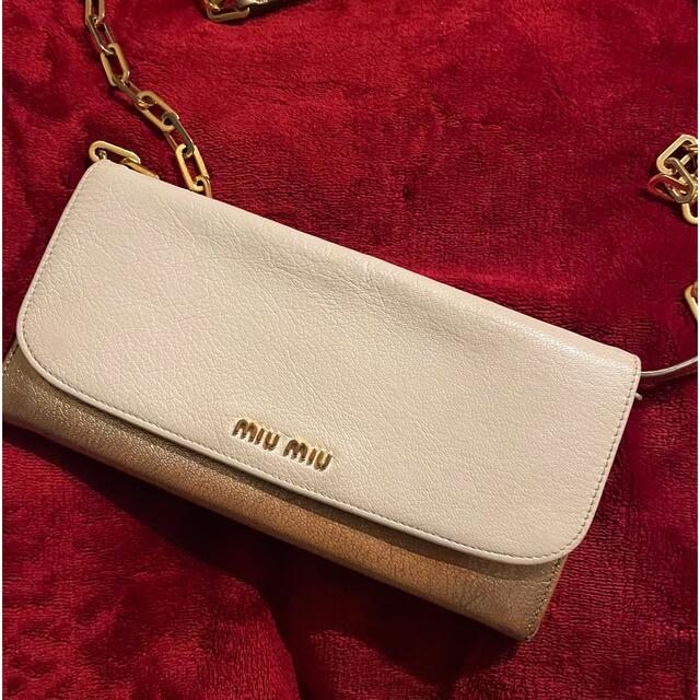 交換無料! miumiuお財布ショルダー ショルダーバッグ