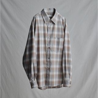 コモリ(COMOLI)のlidnm  VIRGIN WOOL CHECK SHIRT Lサイズ(シャツ)