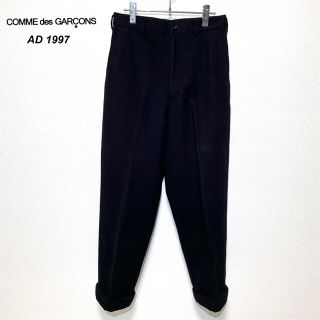 コムデギャルソン(COMME des GARCONS)の希少 美品 90's コムデギャルソン オム ウール スラックス ブラック S(スラックス)