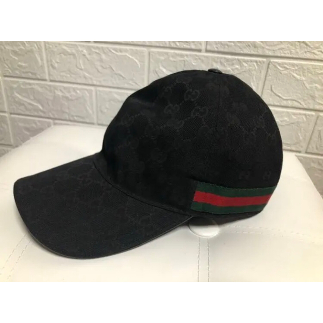 美品 グッチ  オリジナルGGキャンバス ベースボールキャップ 帽子 サイズL帽子