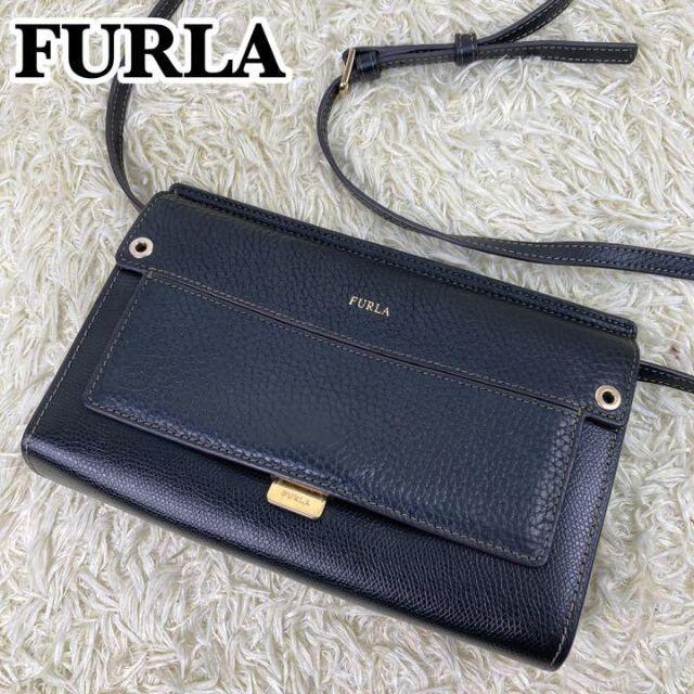 美品】フルラ ライク ミニ ショルダーウォレット クロスボディー