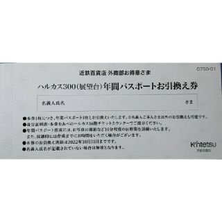 再々値下げ！★ハルカス300（展望台）年間パスポート引換券 2枚セット★(その他)