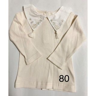 ＊新品＊バースデイCottoli  コトリ　襟つき刺繍トップス　80(トレーナー)