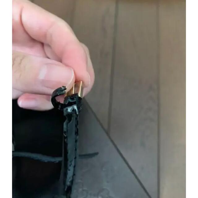 Gucci(グッチ)のGUCCI型押し　黒エナメルサンダル レディースの靴/シューズ(ハイヒール/パンプス)の商品写真