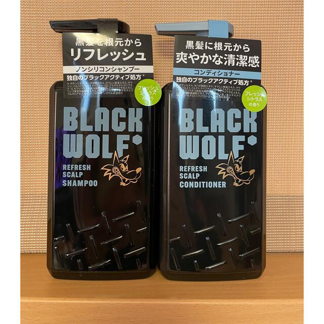 大正製薬(タイショウセイヤク)の【大正製薬】ブラックウルフ⭐️リフレッシュスカルプシャンプー&コンディショナー コスメ/美容のヘアケア/スタイリング(シャンプー/コンディショナーセット)の商品写真