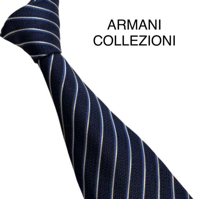 美品　ARMANI COLLEZIONI アルマーニ　ネクタイ　レジメンタル | フリマアプリ ラクマ