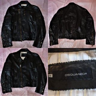 DSQUARED2 - DSQUAREDレザーライダースジャケットディースクエアード48