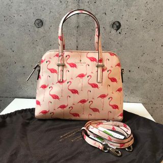 ケイトスペードニューヨーク(kate spade new york)のkatespade フラミンゴ　バッグ　ボストン　ピンク(ハンドバッグ)