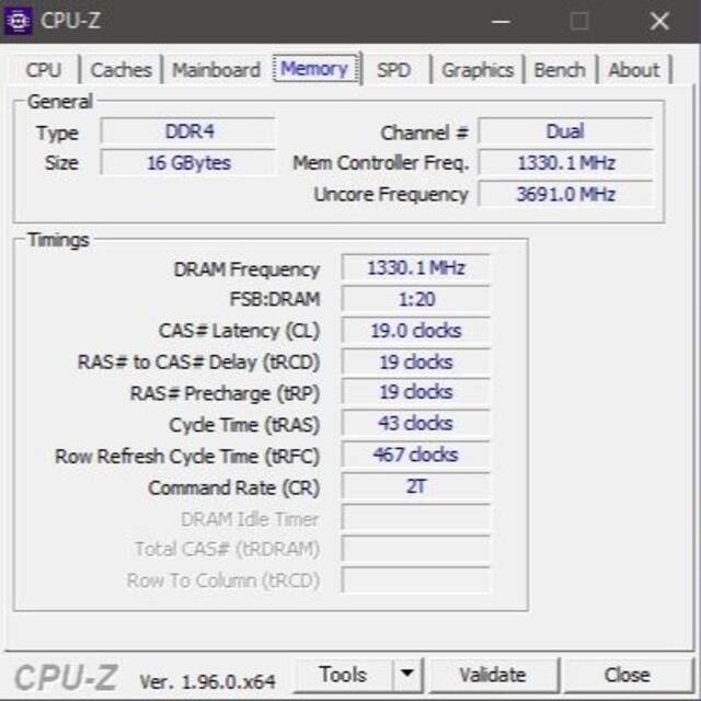 メモリ kingston 16GB (8Gx2) DDR4-2666 #268 3