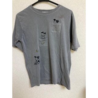 美品　Tシャツ　L レディース　犬柄　可愛い　グレー　即日発送　春　夏　秋(Tシャツ(半袖/袖なし))