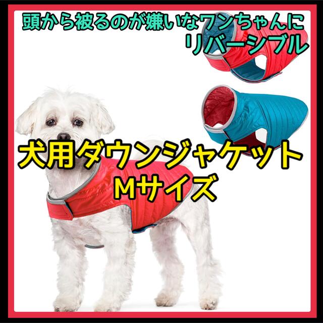 【♥️あったか素材♥️】犬用 ダウンジャケット M 犬 冬 ダウン 服 赤 青 その他のペット用品(犬)の商品写真