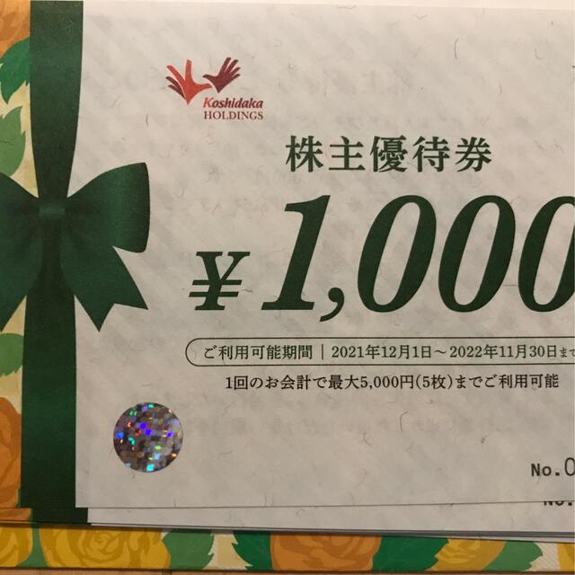 10000円分 コシダカ 株主優待