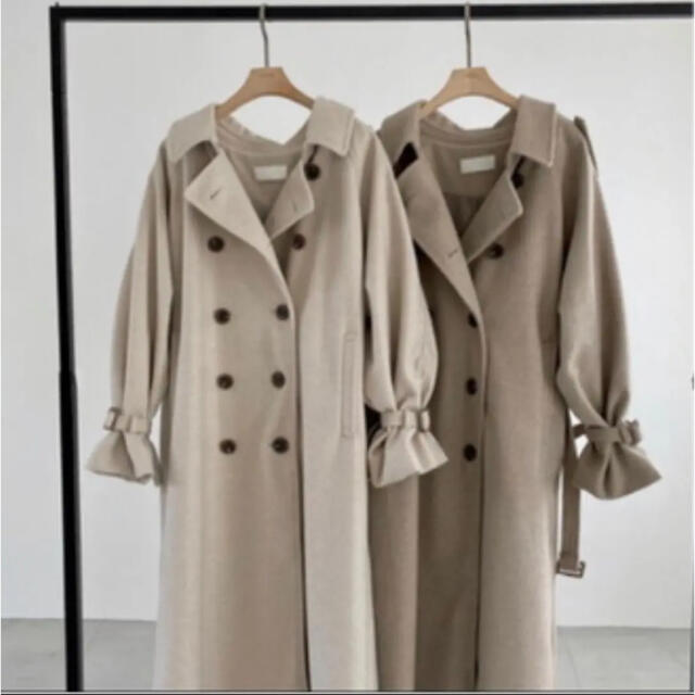 TODAYFUL(トゥデイフル)のwillfully jersey melton trench long coat レディースのジャケット/アウター(ロングコート)の商品写真