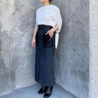 mame kurogouchi EMBROIDERED DENIM SKIRT-tops.edu.ng