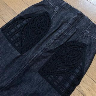 mame - Mame Kurogouchi Embroidered Denim Skirt の通販 by ※|マメ