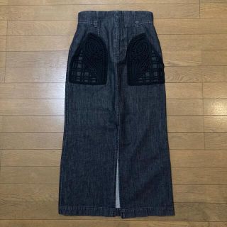 mame - Mame Kurogouchi Embroidered Denim Skirt の通販 by ※|マメ