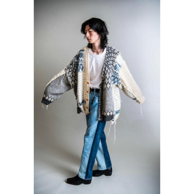 DISCOVERED - -DISCOVERED-Nordic Collage Knit Cardigan
