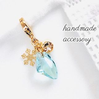 大人可愛い♡雪の結晶　アクアブルー　マスクチャーム(チャーム)