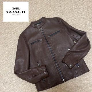 コーチ(COACH)のCOACH コーチ カウレザージャケット 牛革 ブラウン 高級服 F86594(レザージャケット)