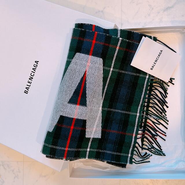 Balenciaga バレンシアガ タータンチェックスカーフ ストール マフラー-