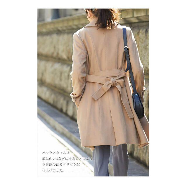 カシミヤ100% トレンチコート キャメル ブラウン系 比翼 新品-