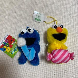 セサミストリート(SESAME STREET)の【未使用】セサミストリート エルモ クッキーモンスター ぬいぐるみ キーホルダー(ぬいぐるみ)