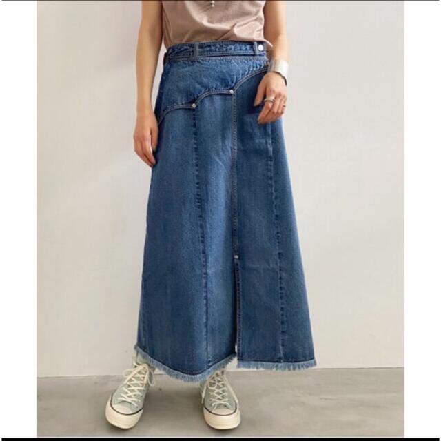 Ameri VINTAGE(アメリヴィンテージ)のAMERI WESTERN FLAP DENIM SK レディースのスカート(ロングスカート)の商品写真