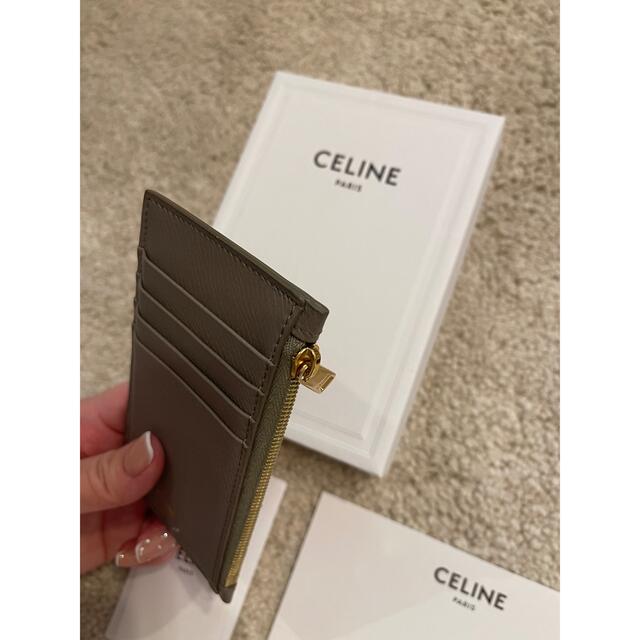 CELINE 人気色　コンパクト ジップド　カードホルダー　ペブル 3