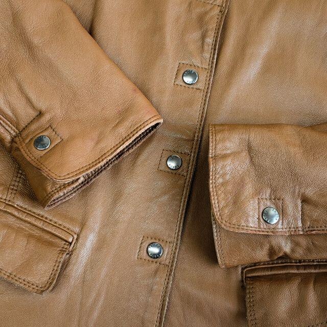 トランク ヒロココシノ ☆ ゴートレザー ジャケット ブラウン 38 TRUNK
