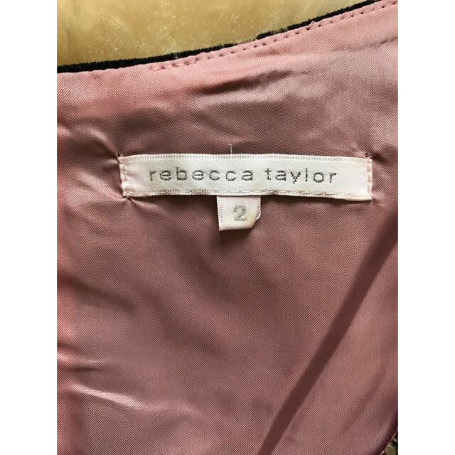 Rebecca Taylor(レベッカテイラー)のレベッカテイラー　ローズ柄　ベロアワンピース　リボン レディースのワンピース(ひざ丈ワンピース)の商品写真