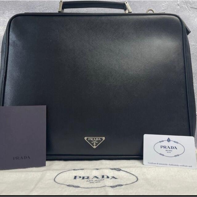 PRADA(プラダ)のPRADA極美品Wジッぷブリーフケース ナイロン サフィアーノレザー 値下げ無し メンズのバッグ(ビジネスバッグ)の商品写真