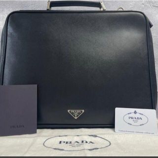 プラダ(PRADA)のPRADA極美品Wジッぷブリーフケース ナイロン サフィアーノレザー 値下げ無し(ビジネスバッグ)