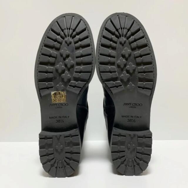 JIMMY CHOO(ジミーチュウ)の☆美品 ジミーチュウ レザー エンジニア ショートブーツ 黒 × 金 イタリア製 レディースの靴/シューズ(ブーツ)の商品写真