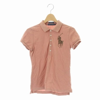 ラルフローレン(Ralph Lauren)のラルフローレン ポロシャツ 半袖 ロゴ スパンコール S ピンクブラウン(ポロシャツ)