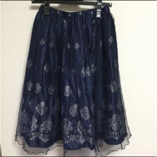 アクシーズファム(axes femme)のaxes femme スカート ネイビー(ひざ丈スカート)