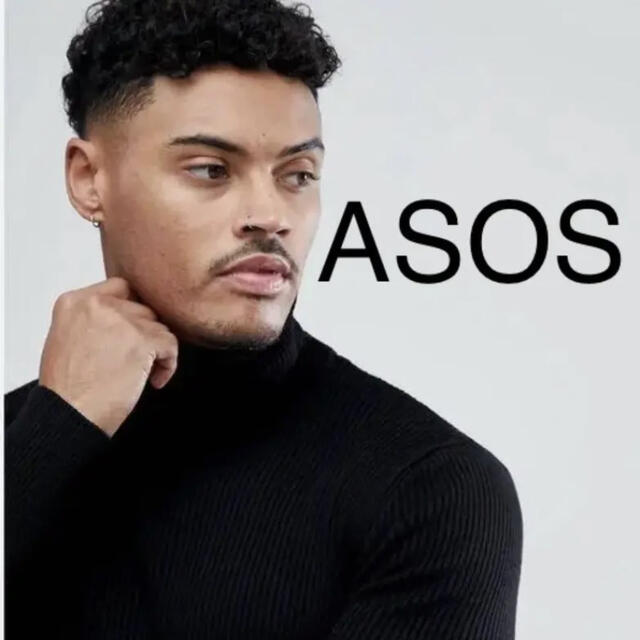 asos(エイソス)の【新品】ASOS 大人気メンズタートルネック ブラック メンズのトップス(ニット/セーター)の商品写真