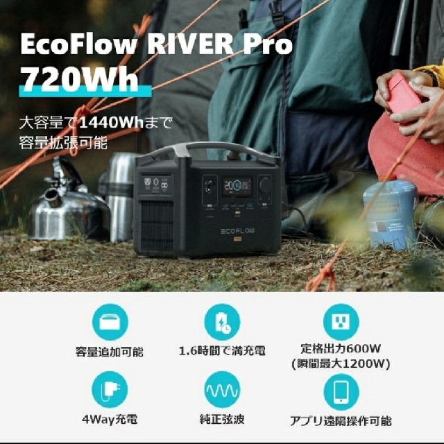 ②EcoFlow Pro　ポータブル電源　新品未開封品